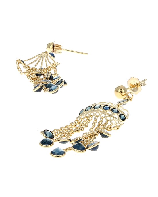 Sapphire Birdcage Chandelier Earrings